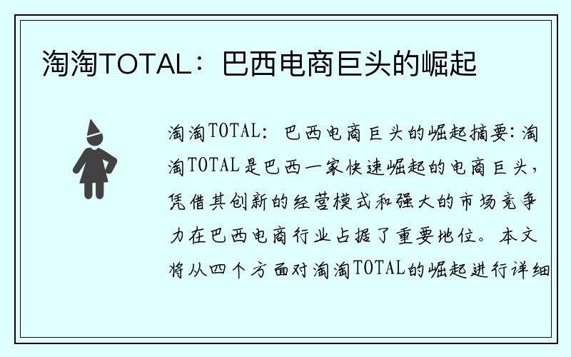 淘淘TOTAL：巴西电商巨头的崛起